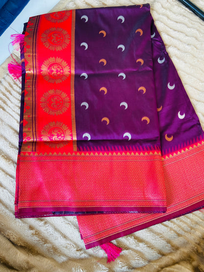 Purple Chandrakor Paithani Sari Saroj the label