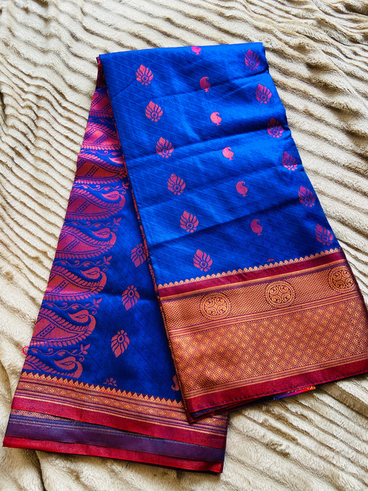 Beautiful Navy Blue :: Silk Saree Saroj the label