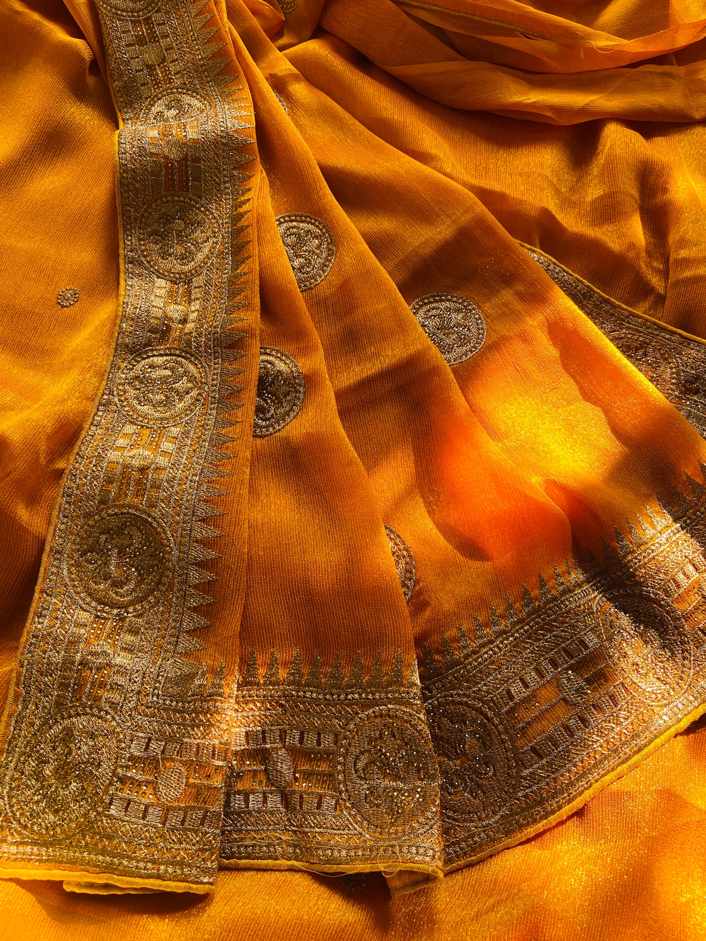 Haldi Special :: Silk :: Golden Zari Work :: Sari Saroj the label