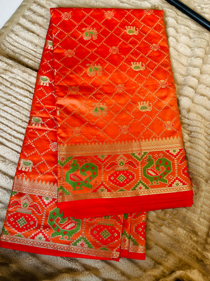 Samara :: Silk Saree :: Light Orange 🍊 Saroj the label