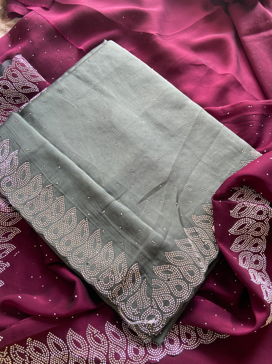 Light Mint Green :: Silver Stone Work :: Rangoli Silk Sari Saroj the label