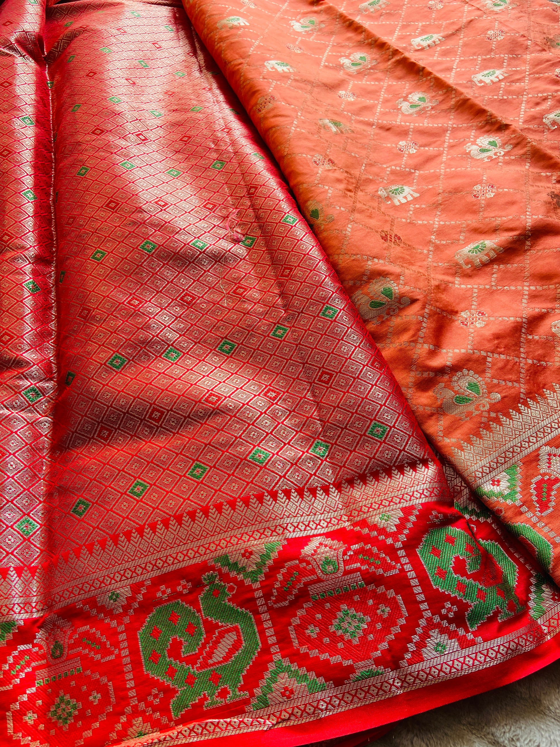 Samara :: Silk Saree :: Light Orange 🍊 Saroj the label