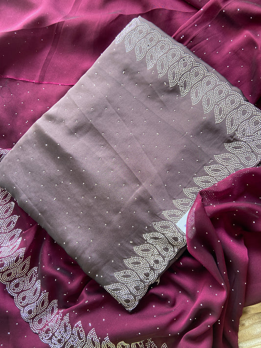 Light Mauve :: Silver Stone Work :: Rangoli Silk Sari Saroj the label